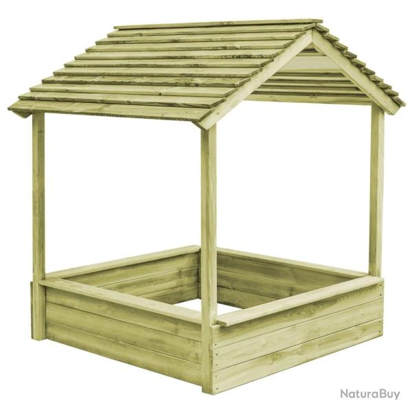 Maisonnette d'extrieur avec bac  sable 128x120x145 cm Pin alsavelo