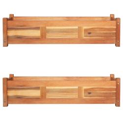 Lits sur&eacute;lev&eacute;s de jardin 2 pcs Bois d'acacia 100x30x25 cm alsavelo