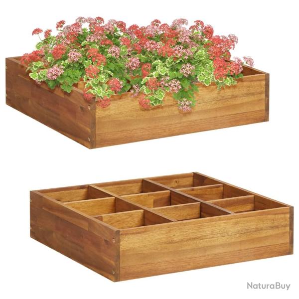 Lit sur�lev�de jardin � herbes Bois d'acacia massif 60x60x15 cm