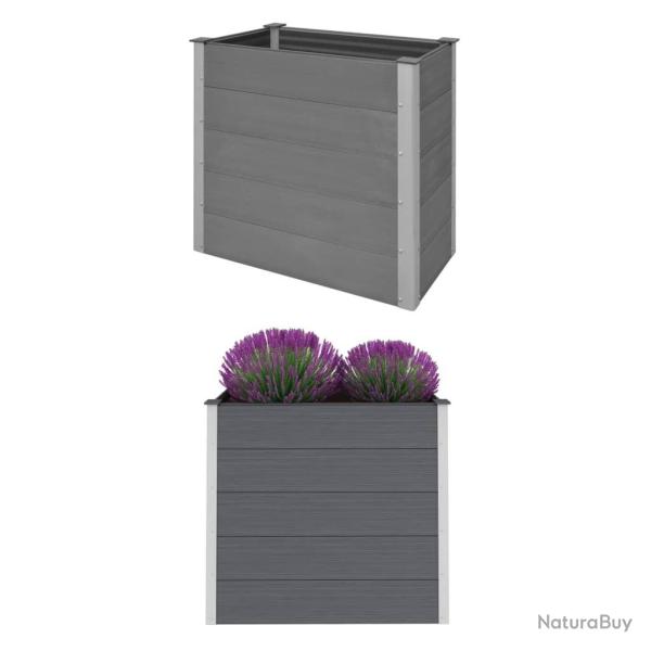 Lit sur�lev� de jardin WPC 100x50x91 cm Gris