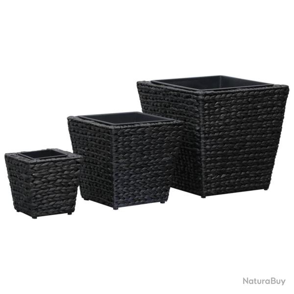Lits surlevs 3 pcs Jacinthe d'eau Noir alsavelo