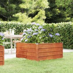 Lit sur&eacute;lev&eacute; de jardin rouill&eacute; 100x100x45 cm acier corten