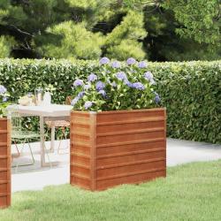 Lit sur&eacute;lev&eacute; de jardin rouill&eacute; 100x40x77 cm acier corten