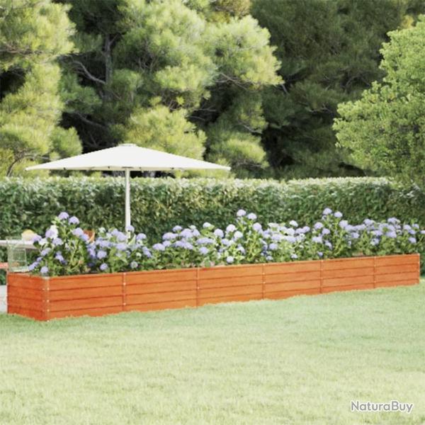 Lit sur�lev� de jardin rouill� 600x80x45 cm acier corten