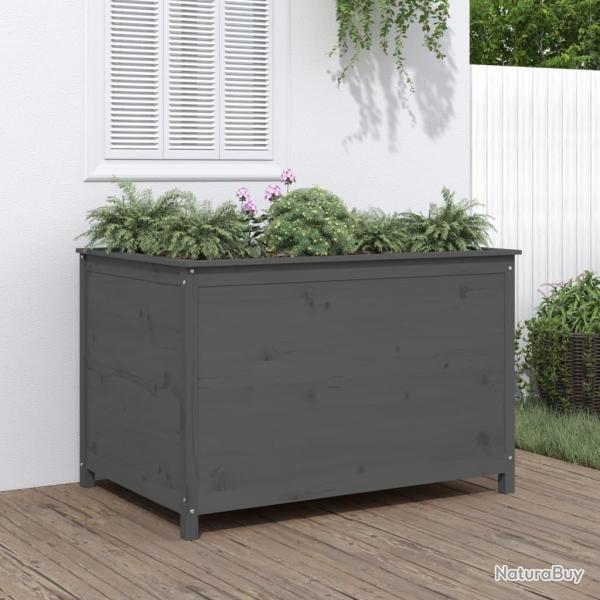 Lit sur�lev� de jardin gris 119,5x82,5x78 cm bois de pin massif