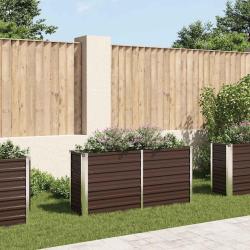 Lit sur&eacute;lev&eacute; de jardin Marron 160x40x77 cm Acier galvanis&eacute;