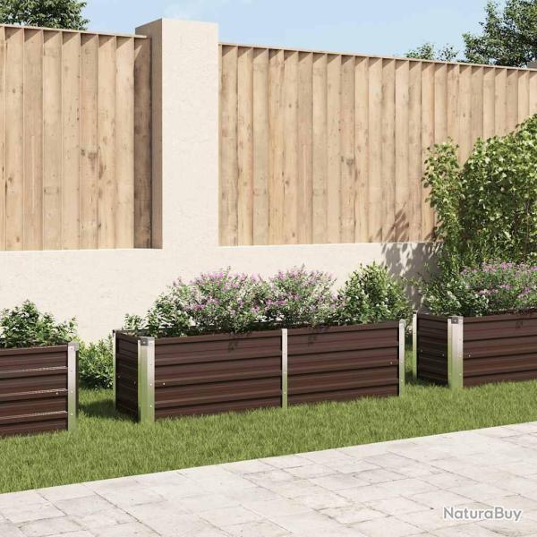 Lit sur�lev� de jardin Marron 160x40x45 cm Acier galvanis�
