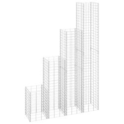 Lits sur&eacute;lev&eacute;s en gabion 4 pcs 30x30x50/100/150/200 cm Fer