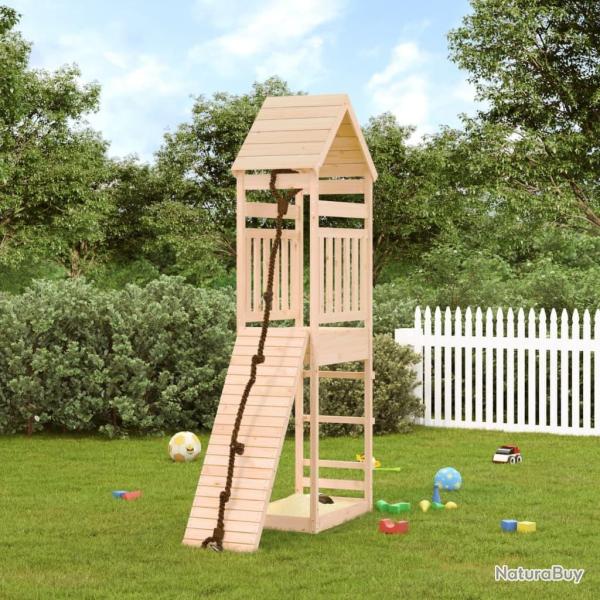 Maisonnette de jeu avec mur d'escalade bois massif de pin