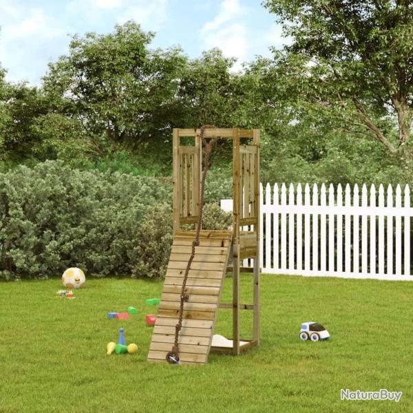 Maisonnette de jeu avec mur d'escalade bois de pin impr�gn�