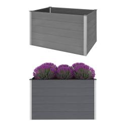 Lit sur&eacute;lev&eacute; de jardin WPC 150x100x91 cm Gris
