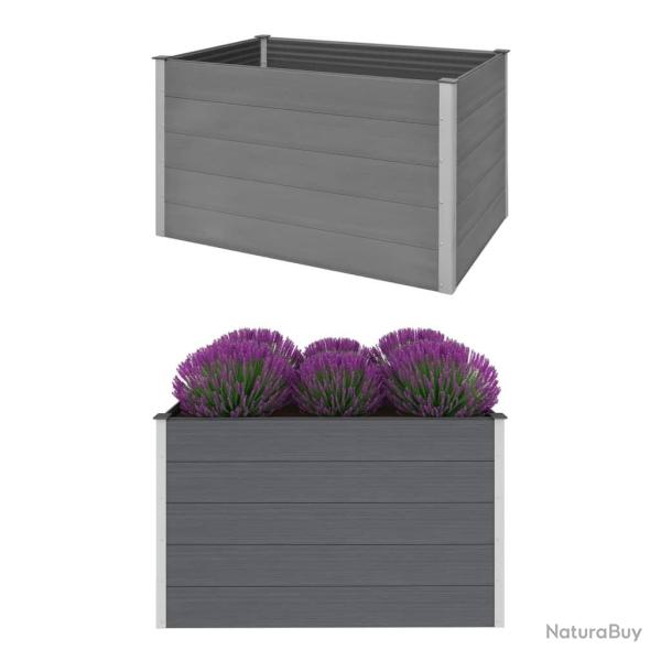 Lit sur�lev� de jardin WPC 150x100x91 cm Gris