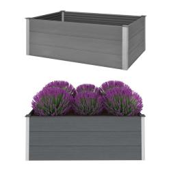 Lit sur&eacute;lev&eacute; de jardin WPC 150x100x54 cm Gris