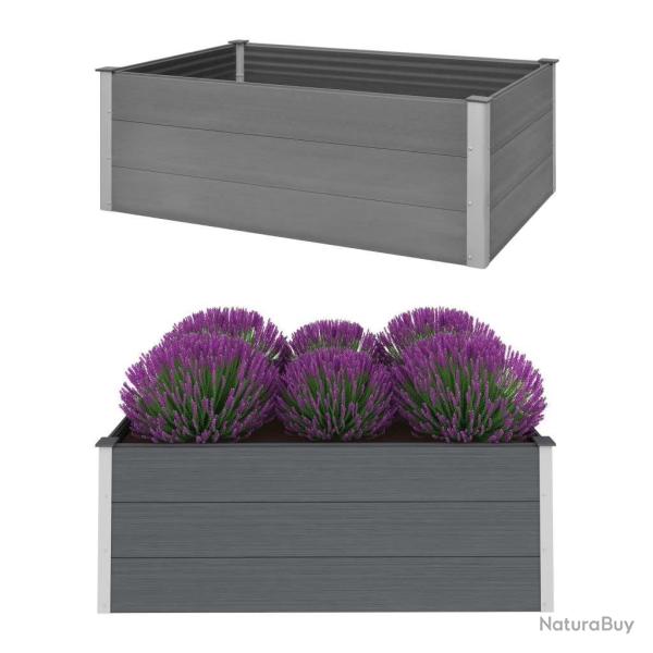Lit sur�lev� de jardin WPC 150x100x54 cm Gris alsavelo
