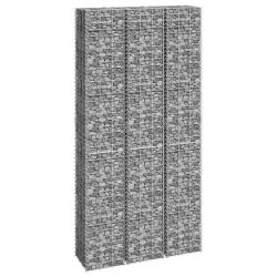 Lits sur&eacute;lev&eacute;s en gabion 3 pcs 30x30x200 cm Fer alsavelo