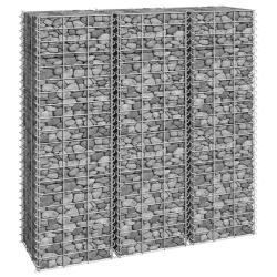 Lits sur&eacute;lev&eacute;s en gabion 3 pcs 30x30x100 cm Fer alsavelo
