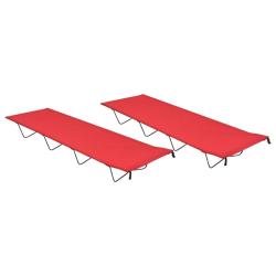Lits de camping 2 pcs 180x60x19 cm Tissu Oxford et acier Rouge alsavelo