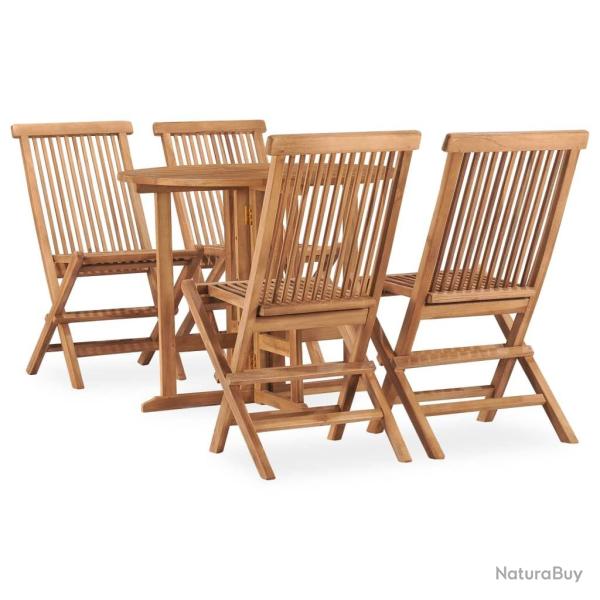 Ensemble � manger d'ext�rieur pliable 5 pcs Bois solide de teck