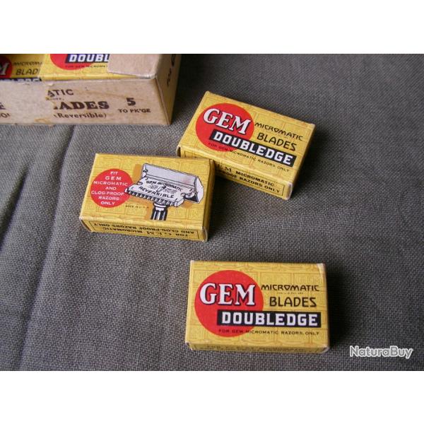 WW2 US PAQUET DE LAMES DE RASOIRS NEUF AM�RICAINES " GEM " SORTIE DE SA BOITE D'ORIGINE 39-45