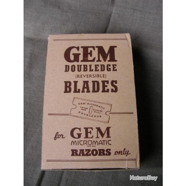 WW2 US BOITE VIDE LAMES DE RASOIRS NEUF AM�RICAINES GEM ET UN PAQUET DE LAMES ( 39-45 )