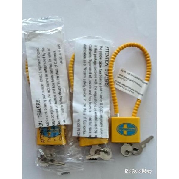 LOT DE 3 VERROUS DE PONTET MOSSBERG JAUNE