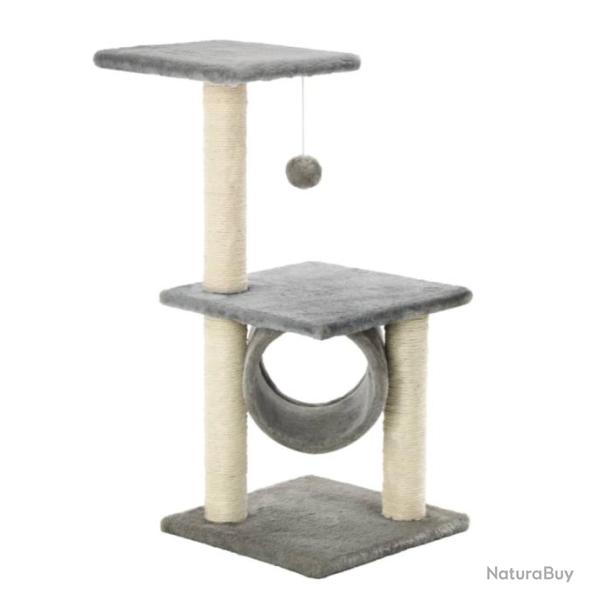 Arbre � Chat 65 cm avec Griffoirs en Sisal - Gris 30 x 30 x 65 cm
