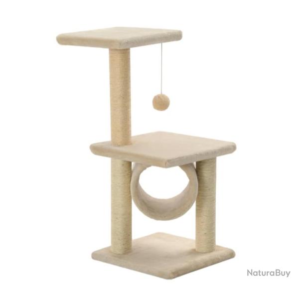 Arbre � Chat 65 cm avec Griffoirs en Sisal - Beige 30 x 30 x 65 cm