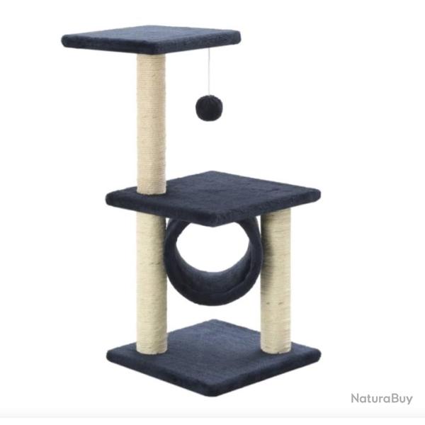 Arbre � Chat 65 cm avec Griffoirs en Sisal - Bleu Fonc� 30 x 30 x 65 cm