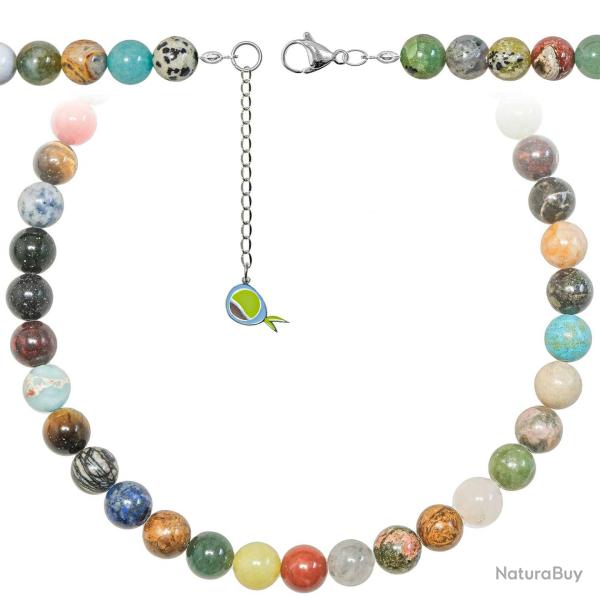Collier en pierres du monde - Perles rondes 10 mm - 90 cm