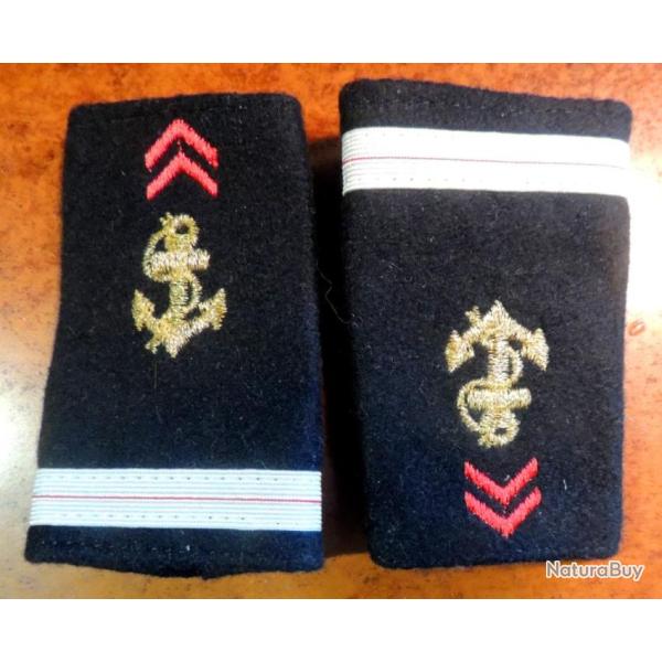 Patch Paire fourreaux �paulettes ADJUDANT TDM troupes de Marine pour collection Ne pas porter