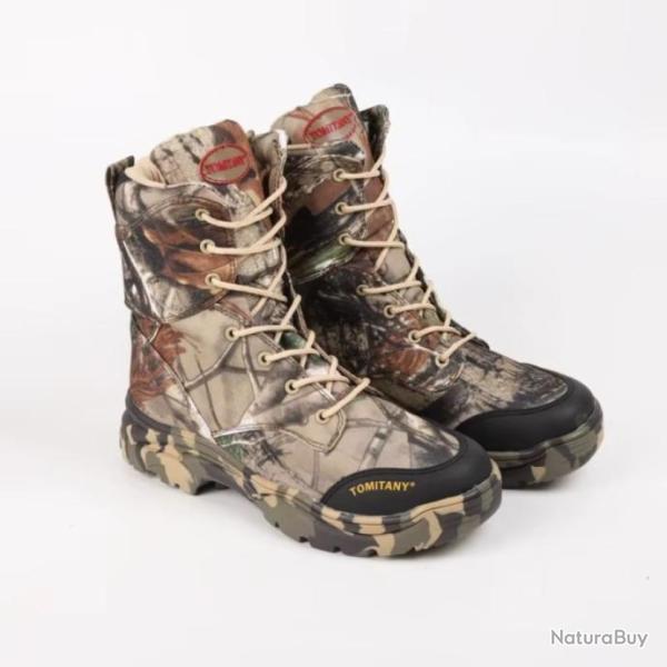 Bottes d'ext�rieur montantes pour hommes camouflage | Chaussures robustes chasse & randonn�e