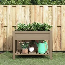 Lit sur&eacute;lev&eacute; de jardin marron clair 110x45x79 cm polypropyl&egrave;ne