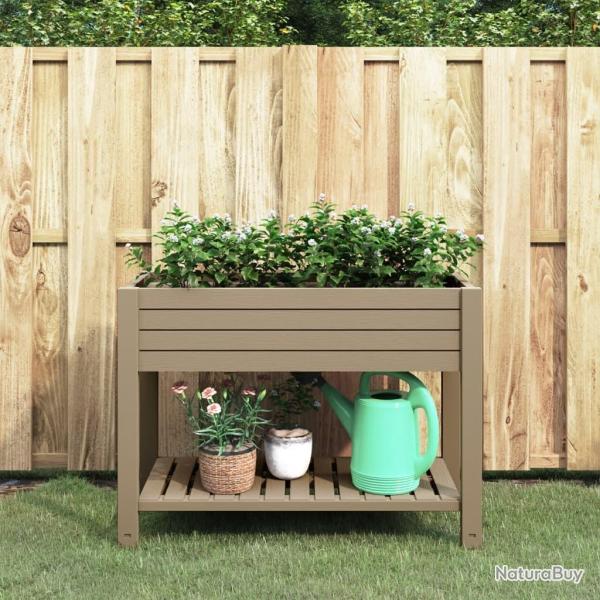 Lit sur�lev� de jardin marron clair 110x45x79 cm polypropyl�ne alsavelo