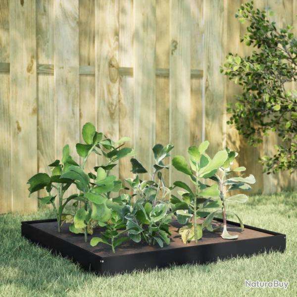 Lit surlev de jardin noir 100x100x18,5 cm acier alsavelo