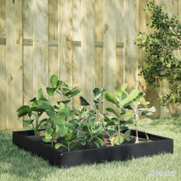 Lit sur�lev� de jardin noir 100x100x26 cm acier