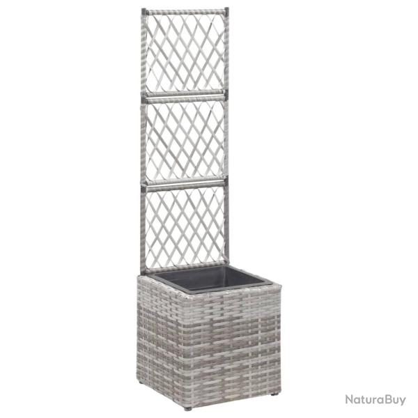 Lit surlev en treillis 1 pot 30x30x107 cm Rsine tresse Gris alsavelo
