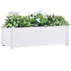 Lit sur&eacute;lev&eacute; de jardin PP Blanc 100x43x35 cm alsavelo