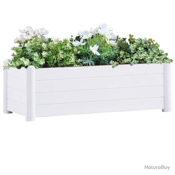 Lit sur�lev� de jardin PP Blanc 100x43x35 cm
