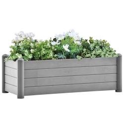 Lit sur&eacute;lev&eacute; de jardin PP Gris pierre 100x43x35 cm alsavelo