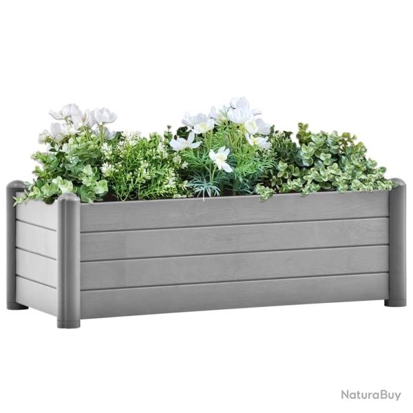 Lit surlev de jardin PP Gris pierre 100x43x35 cm alsavelo