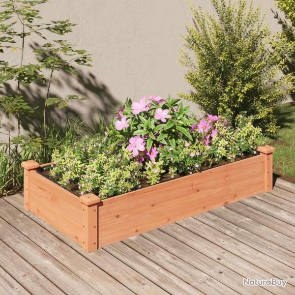 Lit surlev de jardin doublure 120x60x25 cm bois massif sapin alsavelo