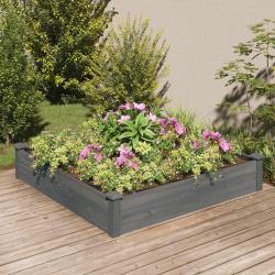 Lit sur&eacute;lev&eacute; de jardin doublure 120x120x25 cm bois massif sapin alsavelo