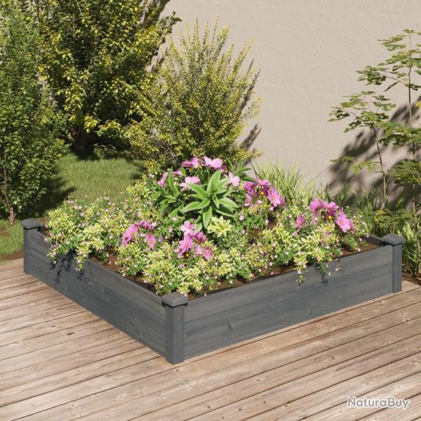 Lit sur�lev� de jardin doublure 120x120x25 cm bois massif sapin