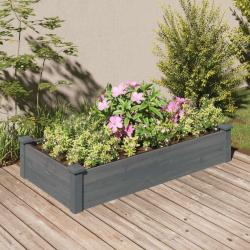 Lit sur&eacute;lev&eacute; de jardin doublure 120x60x25 cm bois massif sapin alsavelo