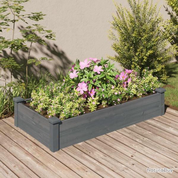 Lit sur�lev� de jardin doublure 120x60x25 cm bois massif sapin
