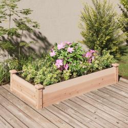 Lit sur&eacute;lev&eacute; de jardin doublure 120x60x25 cm bois massif sapin alsavelo