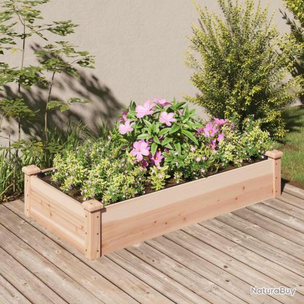 Lit sur�lev� de jardin doublure 120x60x25 cm bois massif sapin