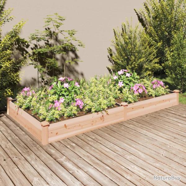 Lit sur�lev� de jardin doublure 240x120x25 cm bois massif sapin