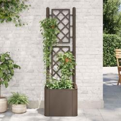 Lit sur&eacute;lev&eacute; de jardin et treillis et syst&egrave;me d'arrosage Moka