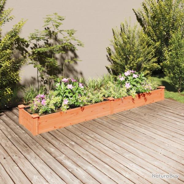 Lit sur�lev� de jardin doublure 240x45x25 cm bois massif sapin